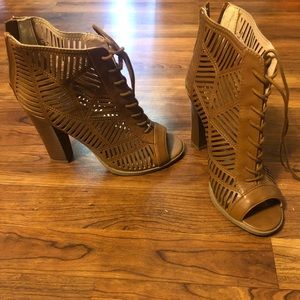 Mix. No 6 Leather Open Toe Bootie